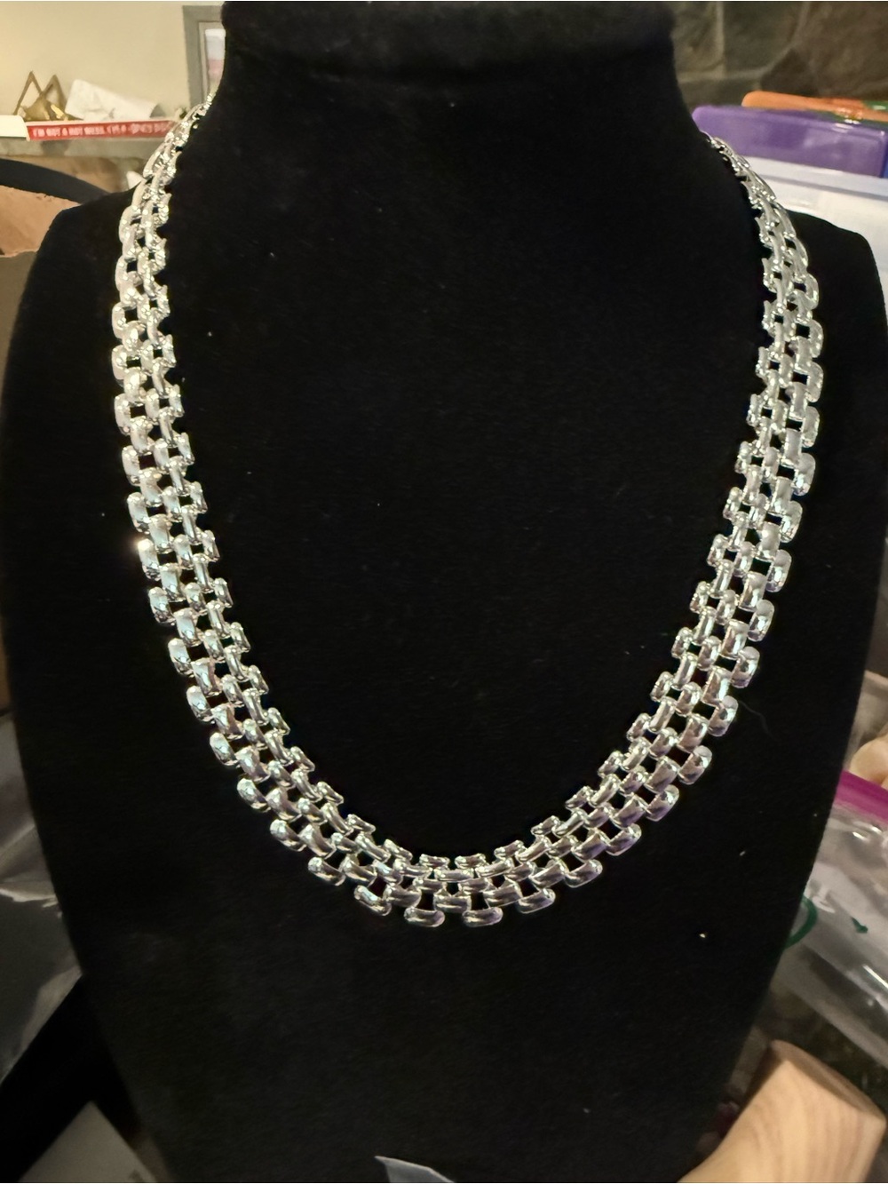 Double-Strand Silver Link Necklace for Women